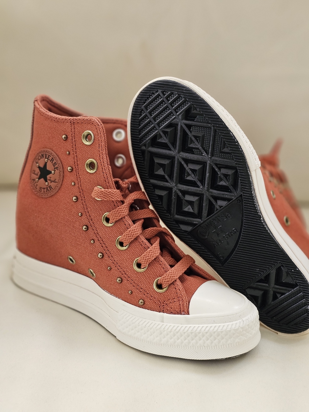 Converse Women's High Top Sneakers - Rust Orange